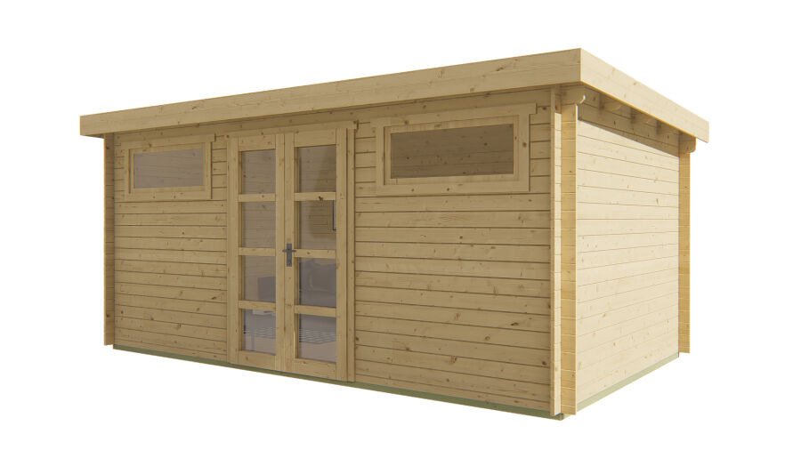 Tuindeco Gartenhaus Zerja 298 x 498 / 28mm silbergrau imprägniert