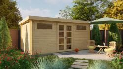 Tuindeco Gartenhaus Zerja 298 x 498 / 28mm silbergrau imprägniert