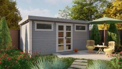 Tuindeco Gartenhaus Zerja 298 x 498 / 28mm silbergrau imprägniert