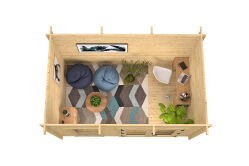 Tuindeco Gartenhaus Alana 250 x 400 / 40mm silbergrau imprägniert