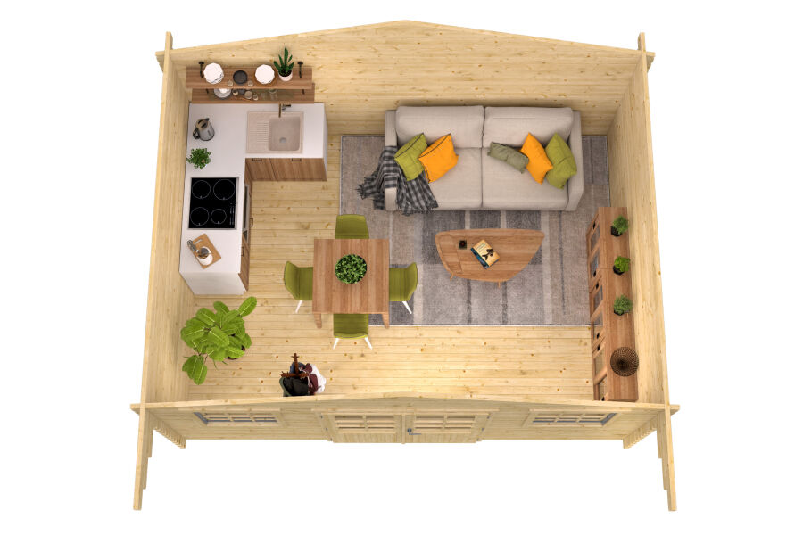 Tuindeco Gartenhaus Pavel 380 x 500 / 44mm unbehandelt