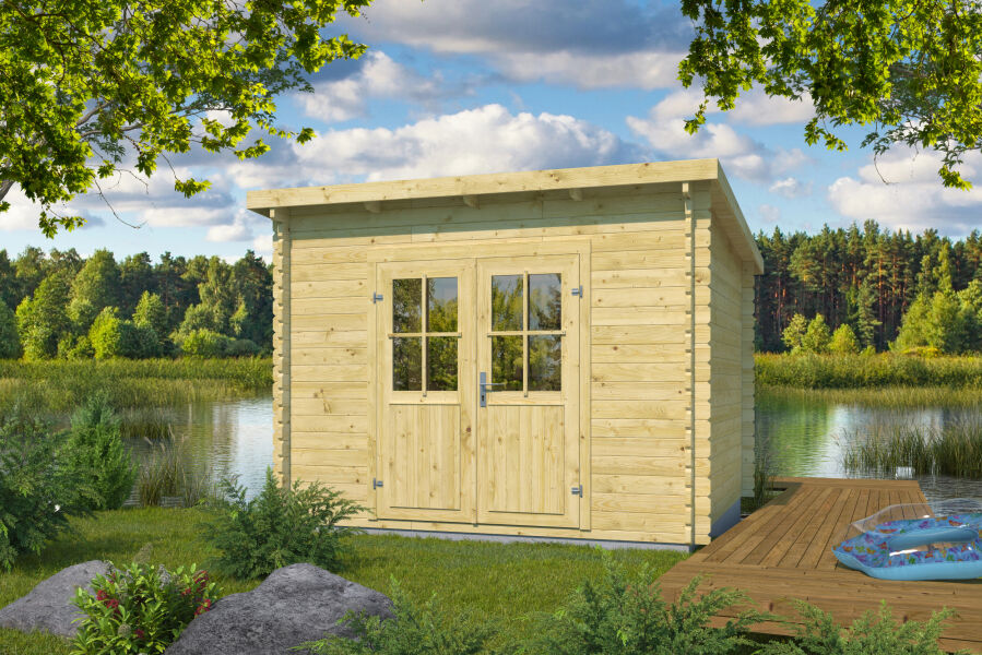 Tuindeco Gartenhaus Reus 298 x 298 / 34mm grün imprägniert