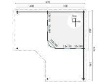 Tuindeco Gartenhaus Bridgend 380 x 380 / 70mm braun imprägniert