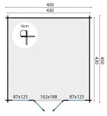 Tuindeco Gartenhaus Meaghan 450 x 450 / 40mm unbehandelt