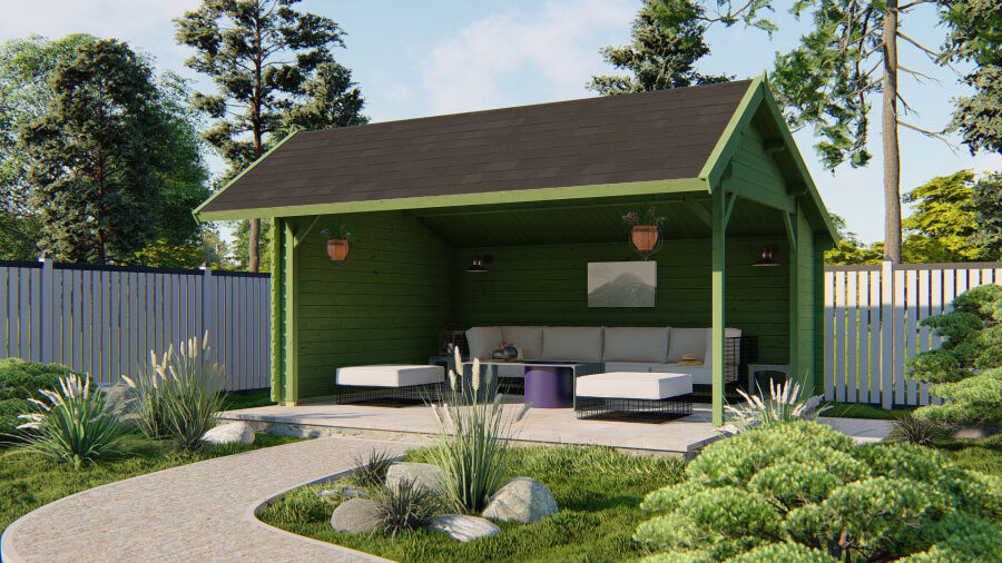 Tuindeco Gartenhaus Thüringen 350 x 500 / 44mm honiggelb imprägniert