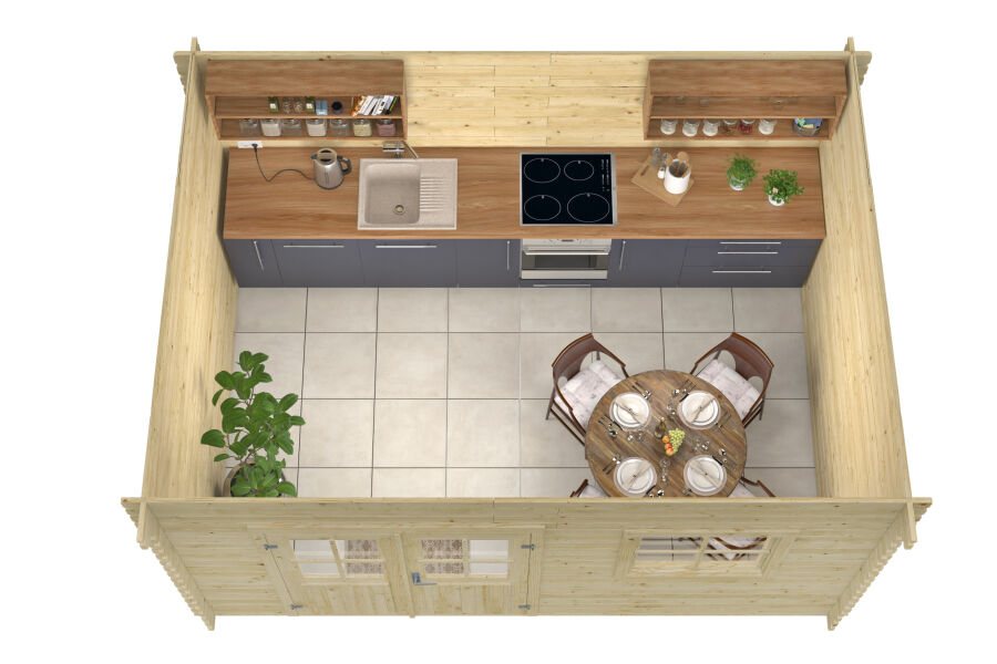 Tuindeco Gartenhaus Barcelona 298 x 400 / 28mm braun imprägniert