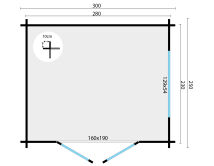 Tuindeco Gartenhaus Gadsby 250 x 300 / 40mm grün imprägniert