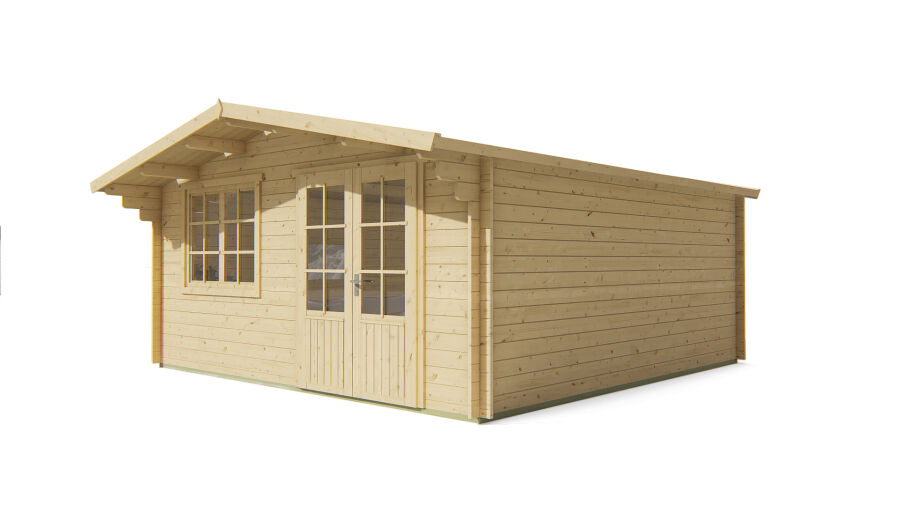 Tuindeco Gartenhaus Salamanca 500 x 500 / 34mm silbergrau imprägniert