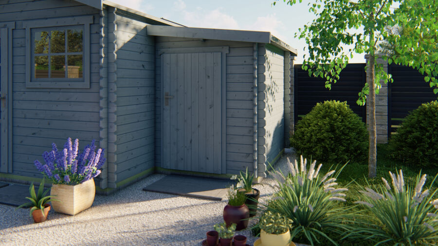 Tuindeco Gartenhaus Anbau 280 x 150 / 44mm Red Class Wood imprägniert