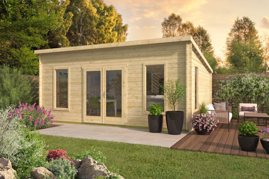 Tuindeco Gartenhaus Calpe 480 x 595 / 44mm grün imprägniert