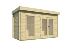 Tuindeco Gartenhaus Harriot 200 x 400 / 40mm silbergrau imprägniert
