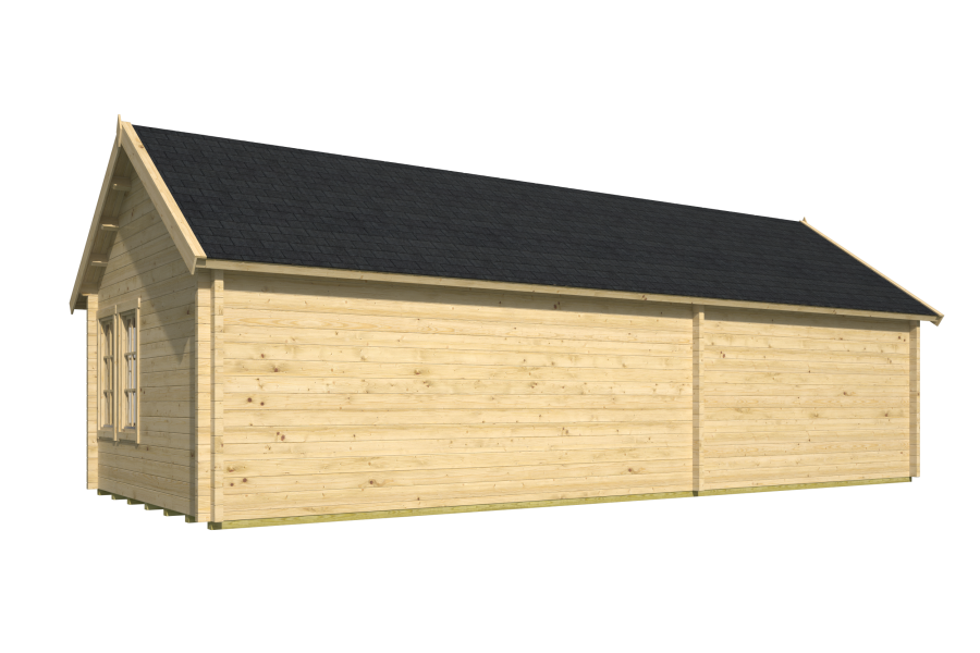 Tuindeco Gartenhaus Big Ben 400 x 550 / 70mm silbergrau imprägniert