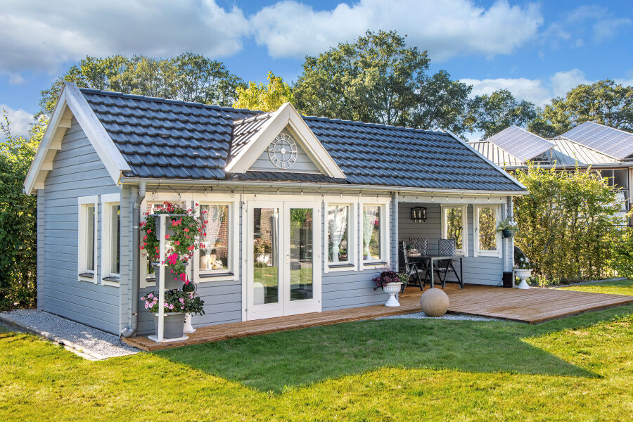 Tuindeco Gartenhaus Big Ben 400 x 550 / 70mm silbergrau imprägniert