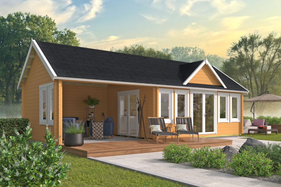 Tuindeco Gartenhaus Big Ben 400 x 550 / 70mm silbergrau imprägniert