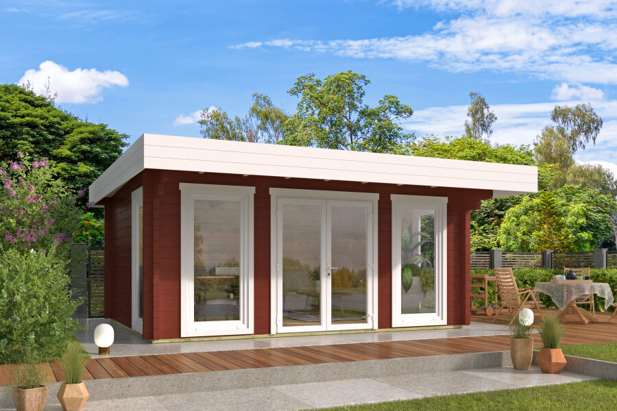 Tuindeco Gartenhaus Mia 380 x 500 / 70mm silbergrau imprägniert