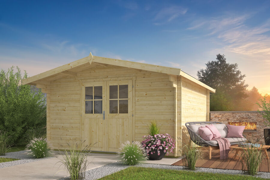 Tuindeco Gartenhaus Torrent 400 x 400 / 34mm Red Class Wood imprägniert