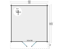 Tuindeco Gartenhaus Torrent 400 x 400 / 34mm Red Class Wood imprägniert