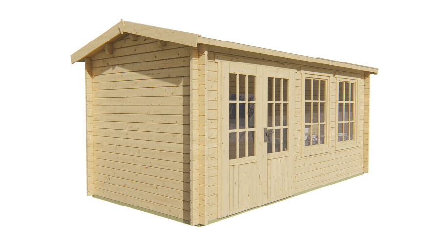 Tuindeco Gartenhaus Justine 250 x 500 / 40mm silbergrau imprägniert