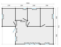 Tuindeco Gartenhaus Canarias 730 x 1090 / 44mm grün imprägniert