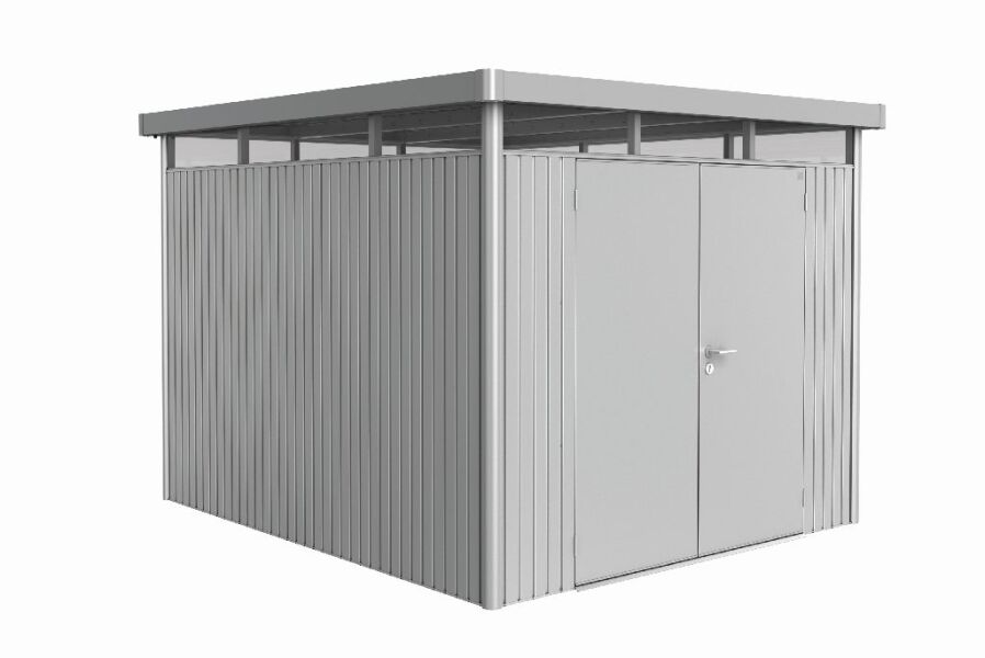 Biohort Gerätehaus HighLine Gr. H6 silber-metallic, Doppeltür 315 x 315 x 222 cm