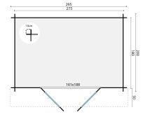 Tuindeco Gartenhaus ANJA 200 × 295 / 28mm honiggelb imprägniert