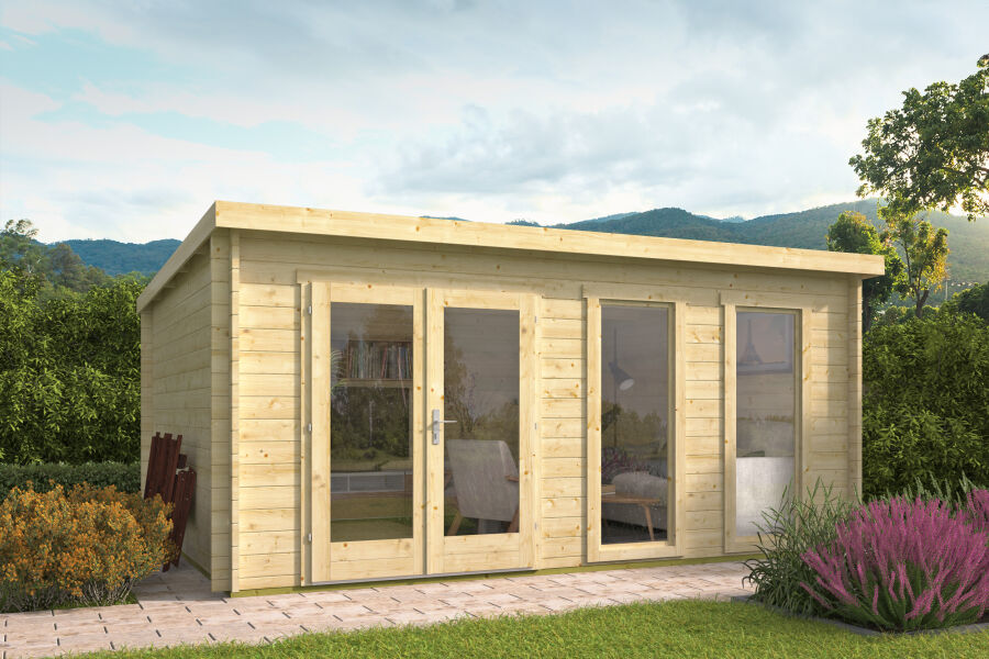 Tuindeco Gartenhaus Annabel 400 cm x 500 cm / 40 mm grün imprägniert