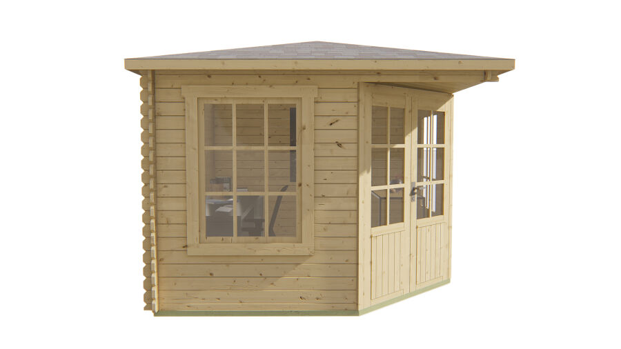 Tuindeco Gartenhaus Asmund 300 cm x 300 cm / 28 mm grün imprägniert