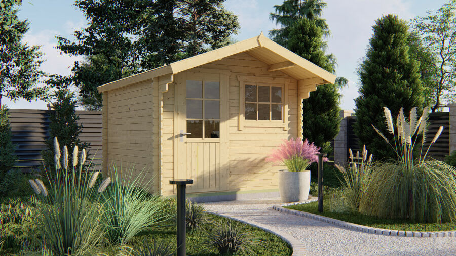 Tuindeco Gartenhaus Bo 300 cm x 300 cm / 28 mm natur oder imprägniert