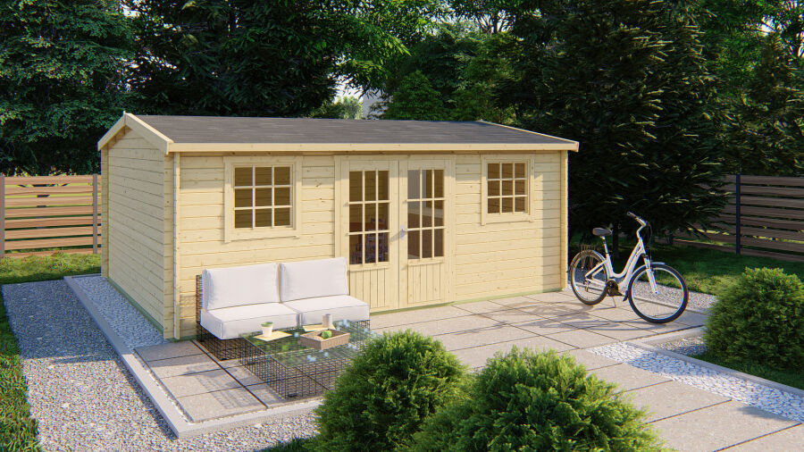 Tuindeco Gartenhaus Dianne 450 cm x 578 cm / 40 mm natur oder imprägniert