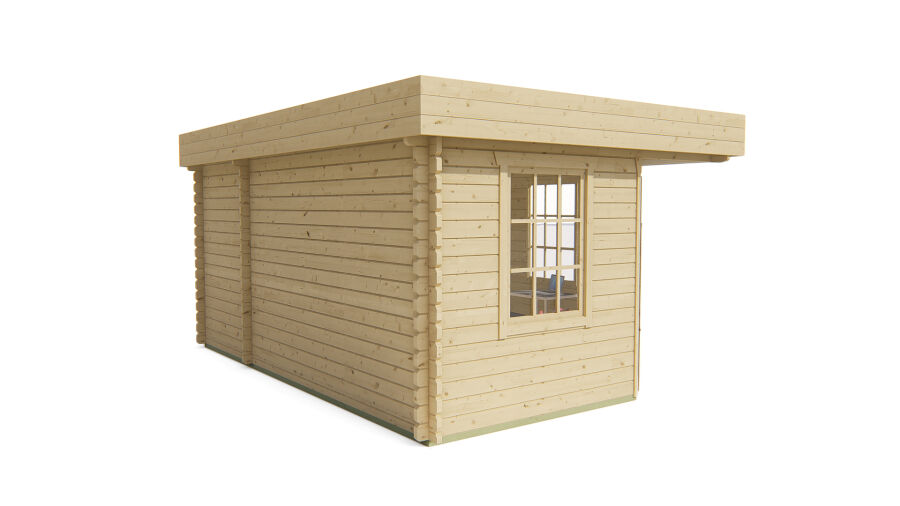 Tuindeco Gartenhaus Helge 350 cm x 500 cm / 44 mm braun imprägniert