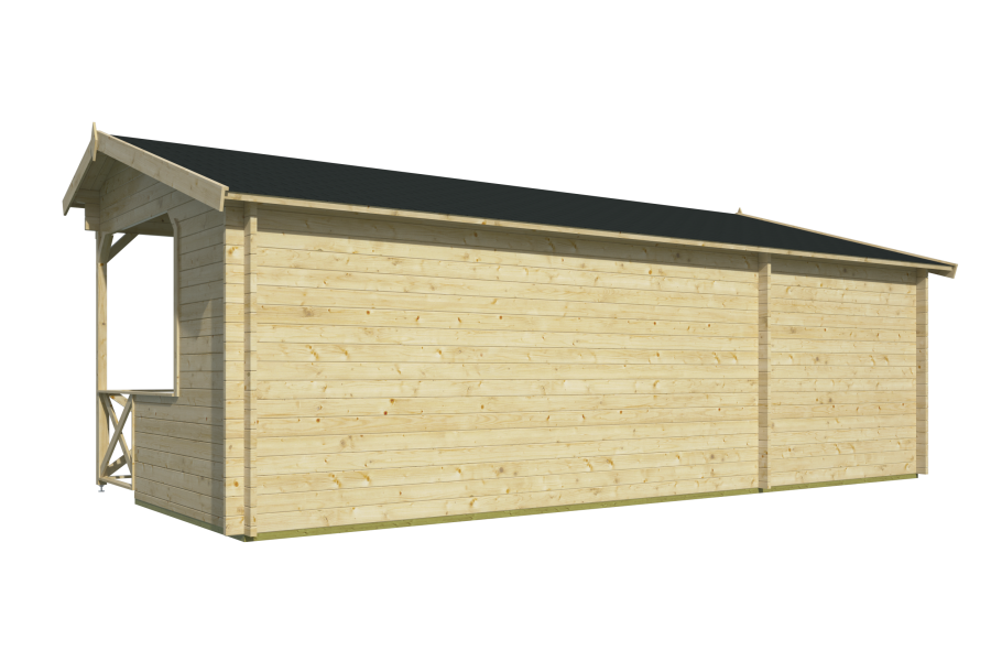 Tuindeco Gartenhaus Kukka 350 cm x 230 cm / 40 mm braun imprägniert