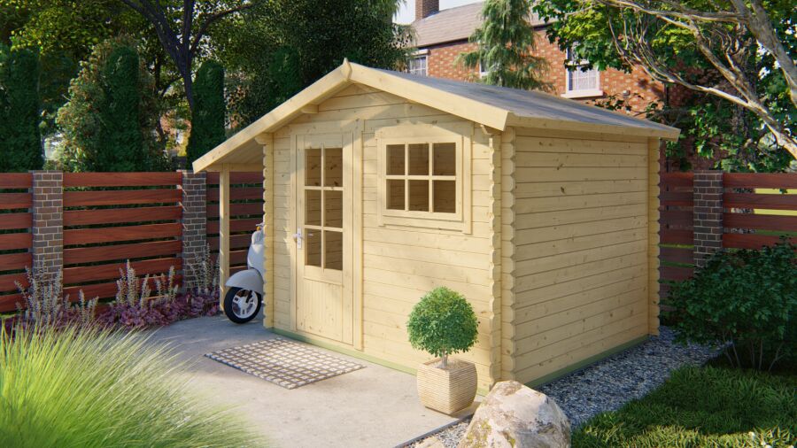 Tuindeco Gartenhaus Lars 260 cm x 300 cm / 28 mm grün imprägniert