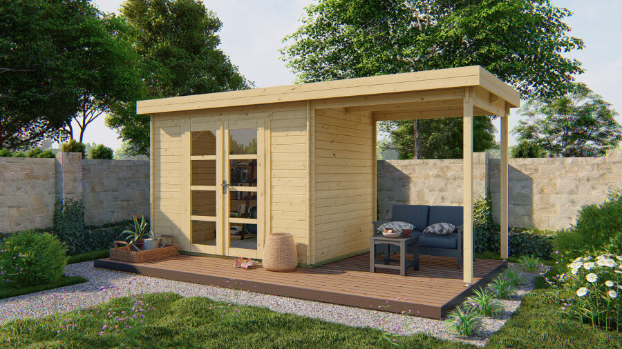 Tuindeco Gartenhaus Middelmodern 200 cm x 300 cm / 28 mm Red Class Wood imprägniert