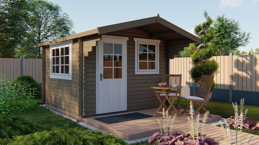 Tuindeco Gartenhaus Riho 320 cm x 320 cm / 40 mm Red Class Wood imprägniert