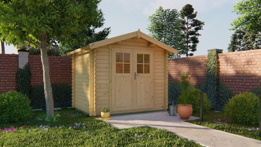 Tuindeco Gartenhaus Robert 200 cm x 260 cm / 28 mm natur oder imprägniert