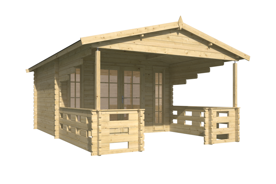 Tuindeco Gartenhaus Sanstrov 320 cm x 380 cm / 44 mm honiggelb imprägniert