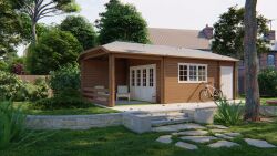 Tuindeco Gartenhaus Sibella 420 cm x 570 cm / 44 mm Red Class Wood imprägniert