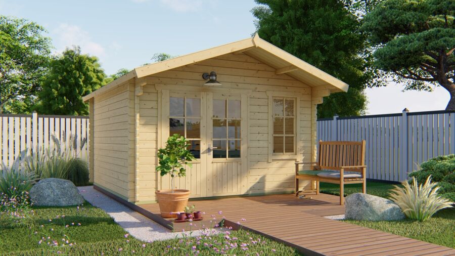 Tuindeco Gartenhaus Ulrik 380 cm x 380 cm / 44 mm Red Class Wood imprägniert