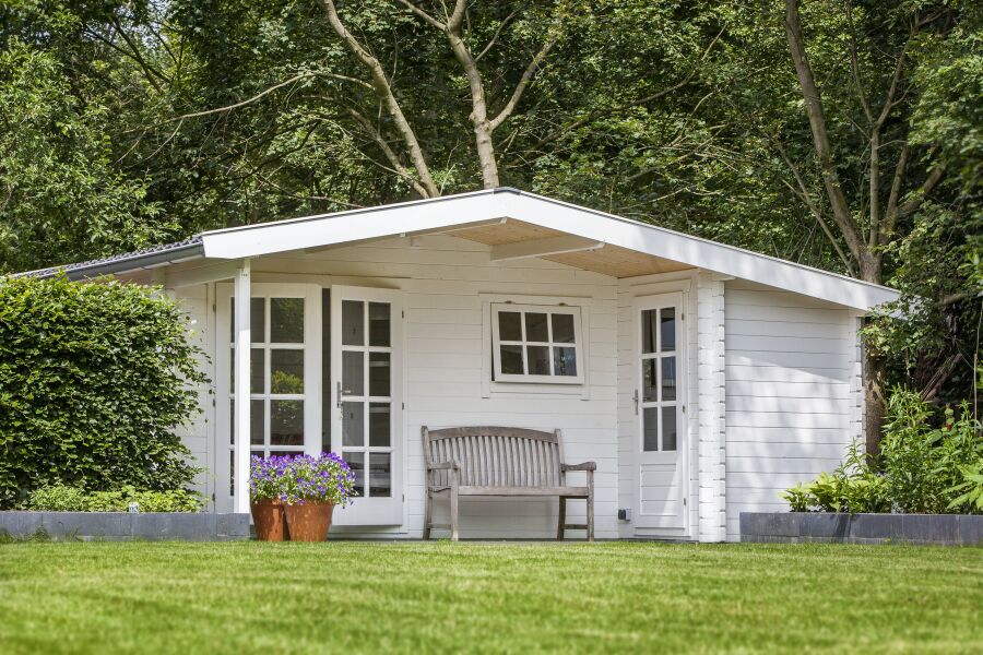 Tuindeco Gartenhaus Wolfgang 450 cm x 530 cm / 44 mm grün imprägniert
