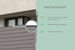 Karibu Zaunfüllung Rundprofil 180 cm terragrau
