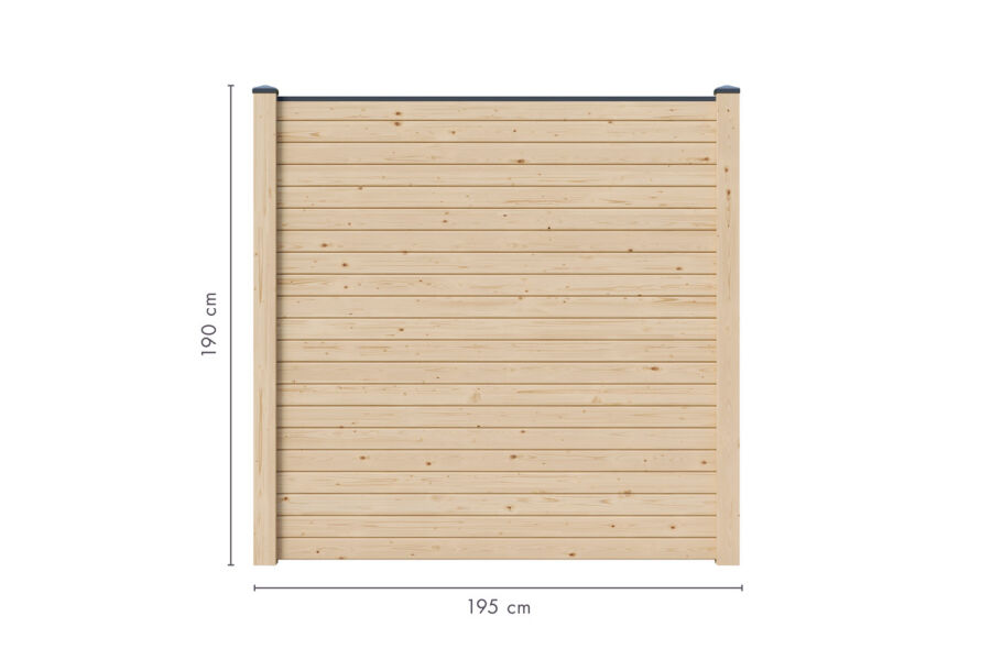 Karibu 1er Zaunset 180 cm inkl. 2 Pfosten naturbelassen, terragrau, anthrazit oder lichtgrau