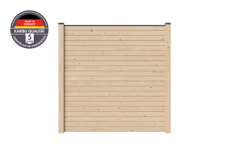 Karibu 1er Zaunset 180 cm inkl. 2 Pfosten naturbelassen, terragrau, anthrazit oder lichtgrau