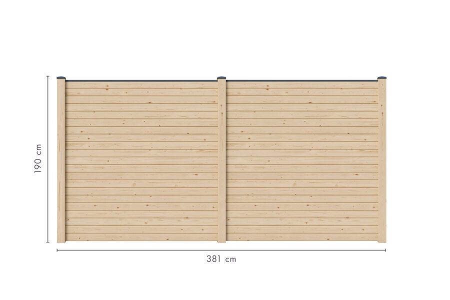 Karibu 2er Zaunset 180 cm inkl. 3 Pfosten naturbelassen, terragrau, anthrazit oder lichtgrau