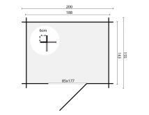 Tuindeco Gartenhaus IRINA 200 × 155 / 19mm natur
