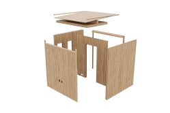 Karibu Saunahaus Lania/Laguna - 220x288 cm, 73 mm Wandelemente, Douglasie, inkl. Terrasse