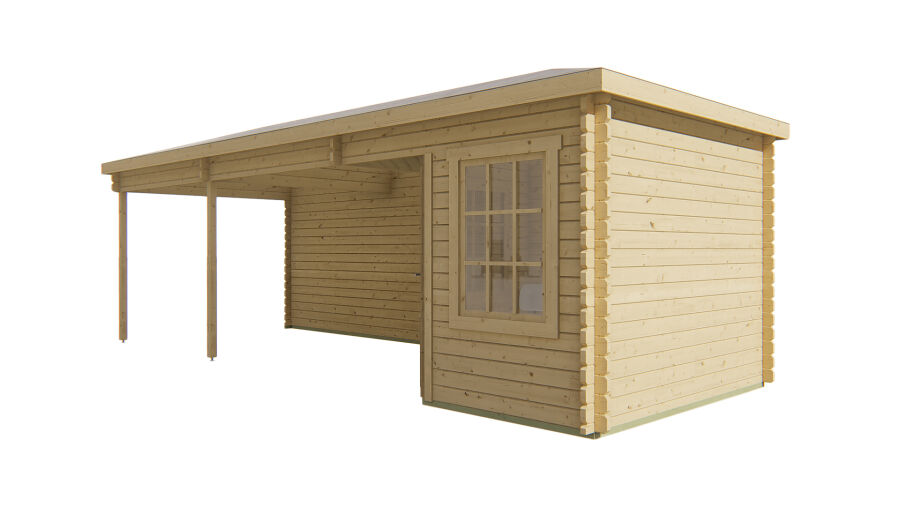 Tuindeco Gartenhaus Blockhütte BERTIL 300 x 790 / 44mm natur