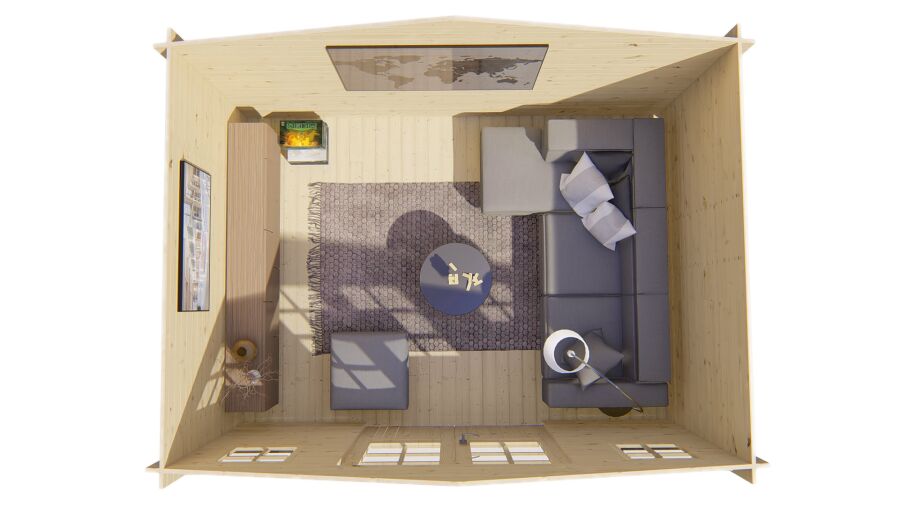 Tuindeco Gartenhaus Blockhütte JUHA IMPRÄGNIERT 400 x 300 / 28mm