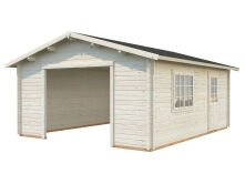 Palmako Garage ROGER 23,9 m² 44 mm 450x550 cm - ohne/mit Tor - natur/farbig -