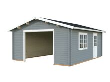 Palmako Garage ROGER 23,9 m² 44 mm 450x550 cm - ohne/mit Tor - natur/farbig -