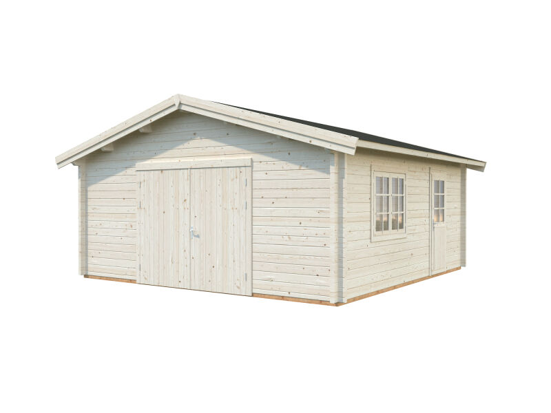 Palmako Garage ROGER 27,7 m² 70 mm  540x540 cm - ohne/mit Holztor - natur/farbig -